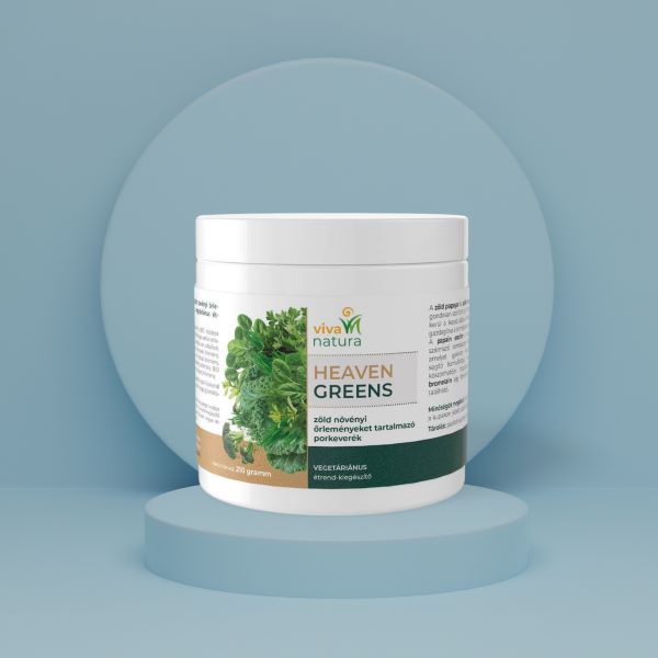 Viva Natura -  Heaven Greens, zöld növényi őrleményeket tartalmazó  VEGETÁRIÁNUS  étrend-kiegészítő